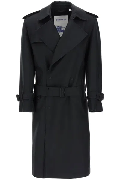 Burberry Black Silk Blend Trench Coat