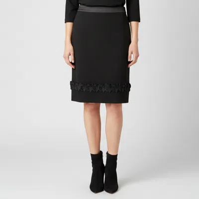 Pre-owned Burberry Black Silk Crepe And Satin Knee Length Skirt M