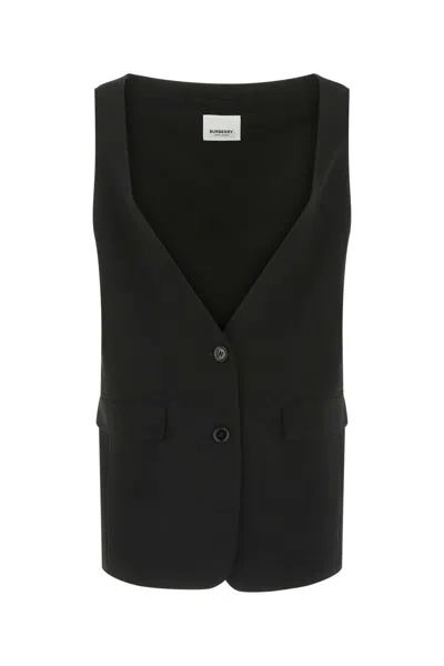Burberry Black Silk Oversize Vest In A1189