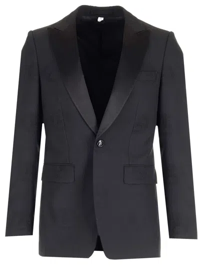 BURBERRY BLACK SINGLE-BREASTED TAILORED JACKET