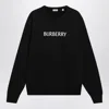 Burberry Black Slim Cotton Terry-effect Sweatshirt In Black