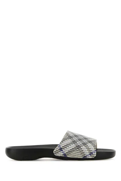 BURBERRY BLACK SLIP ON SLIDES