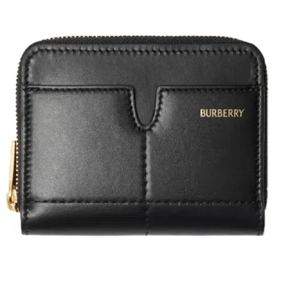 Burberry Black Snip Logo-stamp Leather Wallet