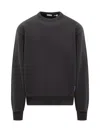 Burberry Black Solid Crew Neck Sweatshirt In Black