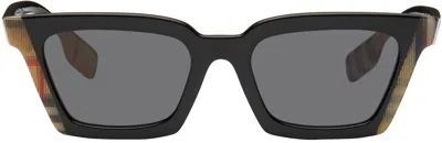 Burberry Black Square Sunglasses In Black/vintage Chk