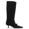 Burberry Suede Leather Boots In Black