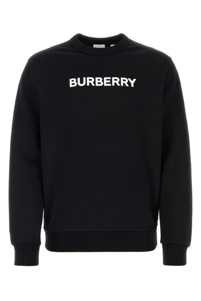BURBERRY BLACK STRETCH COTTON OVERSIZE SWEATER