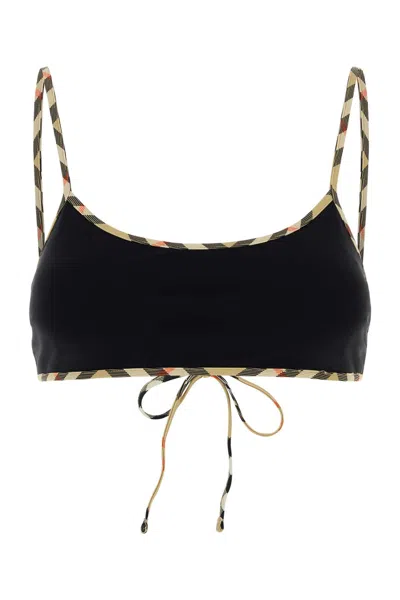 Burberry Black Stretch Nylon Bikini Top