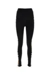Burberry Black Stretch Nylon Leggings In Black