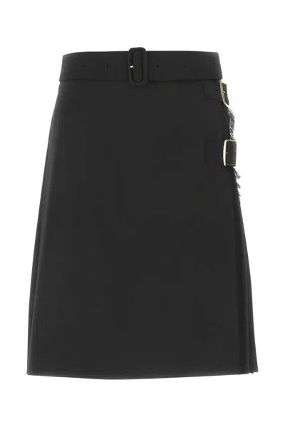 Burberry Women Black Stretch Polyester Blend Skirt