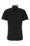 BURBERRY BLACK STRETCH POPLIN SHIRT