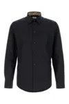 Burberry Sherfield Equestrian Knight Stretch Cotton Poplin Button-up Shirt In Blue