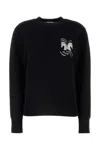 Burberry Wool-blend Mirrored Horse Sweater In Black