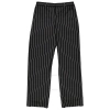 BURBERRY BURBERRY BLACK STRETCH WOOL PINSTRIPED WIDE-LEG TAILORED TROUSERS