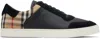 Burberry Men Black Leather And Fabric Sneakers In Black
