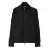 Burberry Checked Jacquard-trimmed Logo-embroidered Tech-jersey Track Jacket In Black