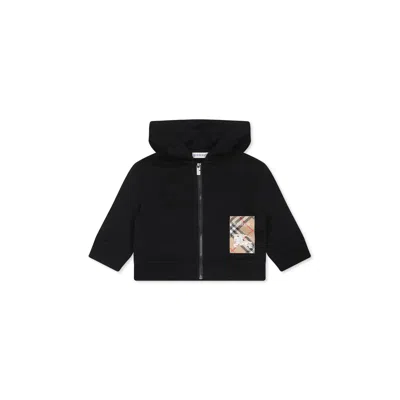 Burberry Black Sweatshirt For Babykids With Logo