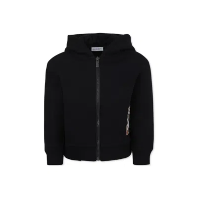 Burberry Black Sweatshirt For Kids With Logo