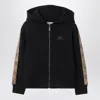 Burberry Childrens Check Trim Cotton Zip Hoodie
