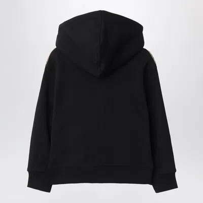 Burberry Black Sweatshirt With Check Motif Detail