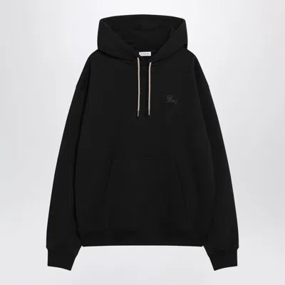 Burberry Black Sweatshirt With Check-pattern Inserts Men