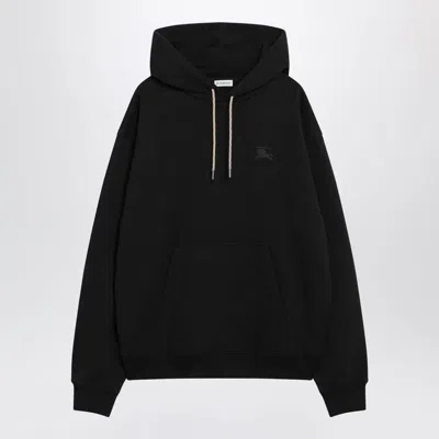 BURBERRY BURBERRY BLACK SWEATSHIRT WITH CHECKPATTERN INSERTS
