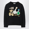 Burberry Black Sweatshirt With Thomas Bear And Friends