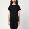 Burberry Black T Shirt With Check Pattern Detail
