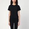 Burberry Black T Shirt With Check Pattern Detail