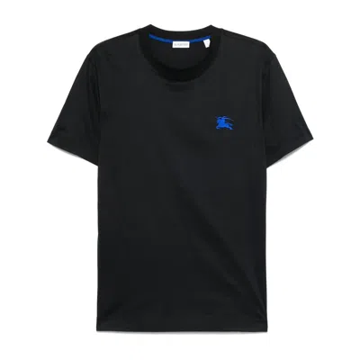 Burberry Classic Black T-shirt With Subtle Embroidered Logo