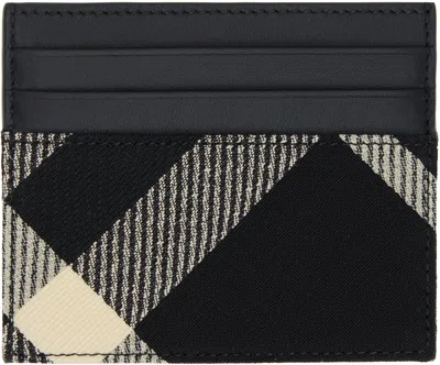 Burberry Black Tall Check Card Holder