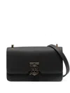 Burberry Tb-plaque Leather Crossbody Bag In Black