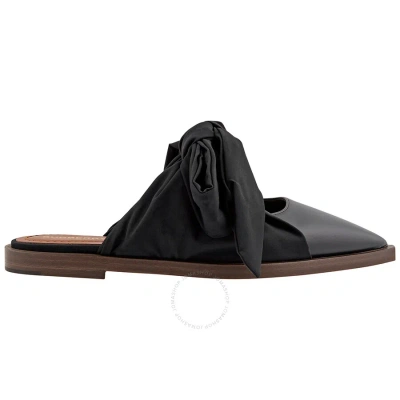 Burberry Black Tillington Scarf Tie Detail Mules