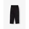 Burberry Titan Logo-embroidered Straight-leg Cotton Trousers 3-14 In Black