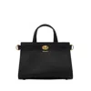 Burberry Mini Cotswold Grained Leather Top Handle Bag In Black