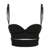 Burberry Black Viscose Blend Cut-out Detail Cropped Top In Black