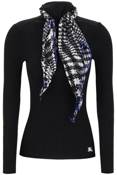 BURBERRY BURBERRY BLACK VISCOSE BLEND SWEATER