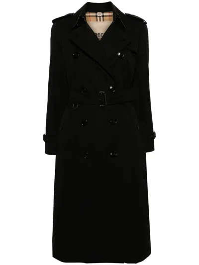 Burberry Black Waterloo Heritage Organic Cotton Coat