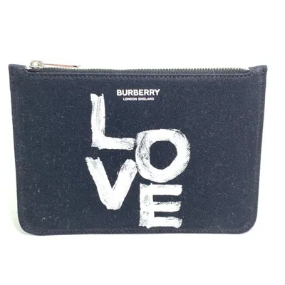 Pre-owned Burberry Black White Canvas Coin Purse/coin Case () In Black, White