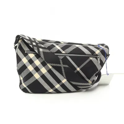Burberry Black White Fabric Messenger Bag Shoulder Bag In Black, White
