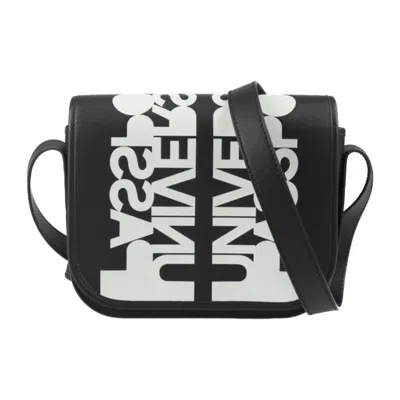 Pre-owned Burberry Black White Leather Handbag Shoulder Bag () In Black, White