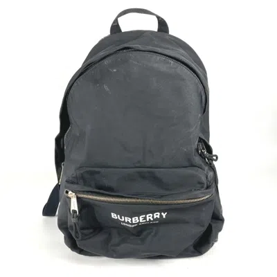 Pre-owned Burberry Black White Nylon Backpack () In Black, White