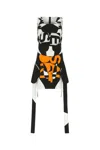 Burberry Printed Dress In Blackwhite