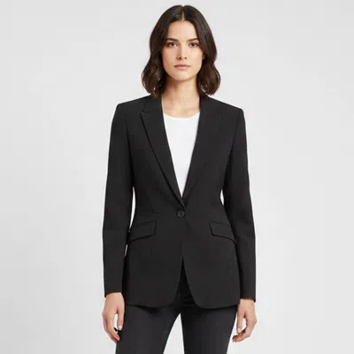 Pre-owned Burberry Black Wool Blend Fitted Blazer S