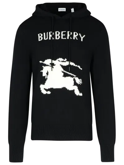 BURBERRY BLACK WOOL BLEND SWEATER
