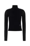 Burberry Soft Blend Turtleneck Sweater With Long Sleeves In Black