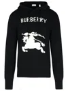 Burberry Cotton Sweater With Ekd Embroidery In Black