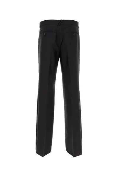 Burberry Black Wool Blend Wide-leg Pant