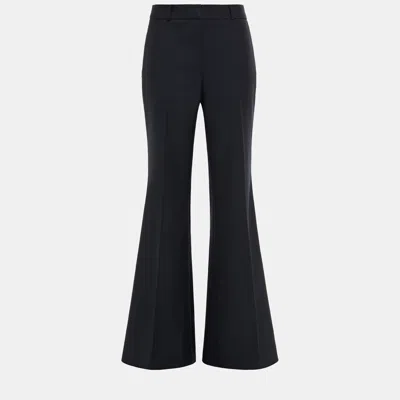 Pre-owned Burberry Black Wool Flared Trousers Size 4