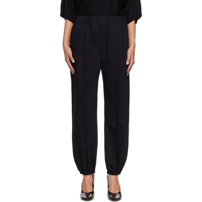 Burberry Black Wool Jogging Trousers In A1189 Black